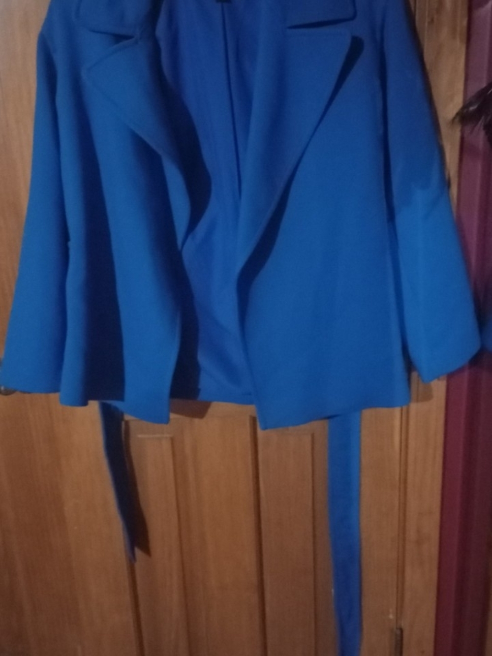Ann Taylor Vibrant Blue Belted Open-Front Blazer